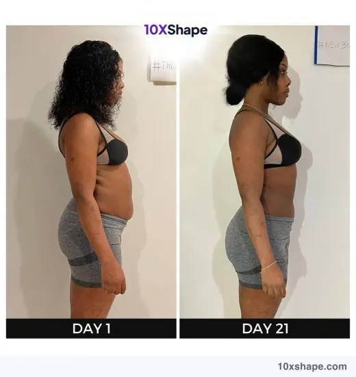 Transformation poster: 21-day challenge, Day 1 and Day 21 (poster 3 of 41)