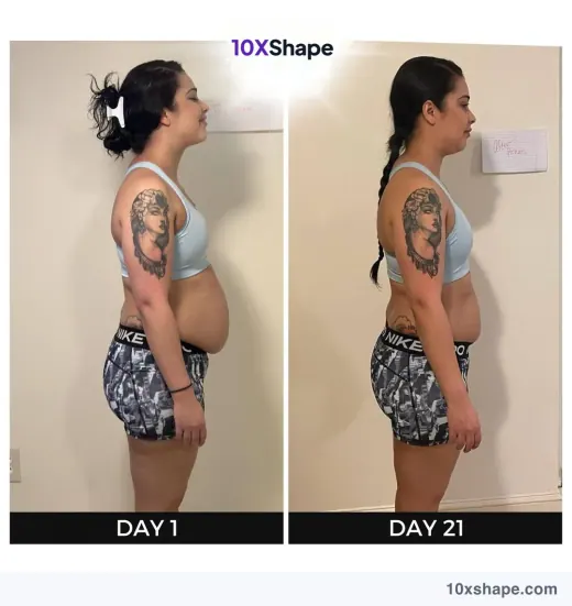 Transformation poster: 21-day challenge, Day 1 and Day 21 (poster 4 of 41)