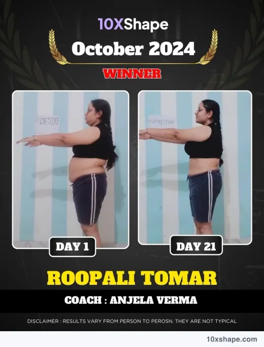 Transformation poster: 21-day challenge, Day 1 and Day 21 (poster 5 of 41)