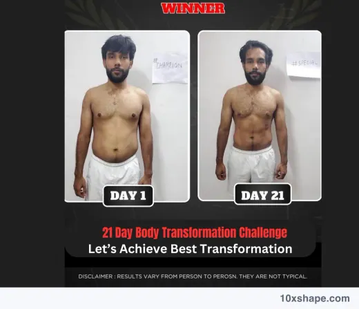 Transformation poster: 21-day challenge, Day 1 and Day 21 (poster 7 of 41)
