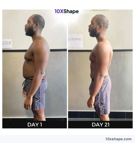 Transformation poster: 21-day challenge, Day 1 and Day 21 (poster 11 of 41)