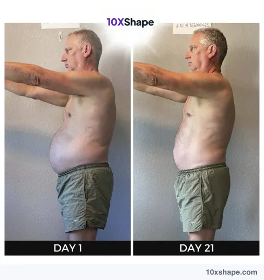 Transformation poster: 21-day challenge, Day 1 and Day 21 (poster 13 of 41)