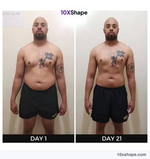 Transformation poster: 21-day challenge, Day 1 and Day 21 (poster 18 of 41)