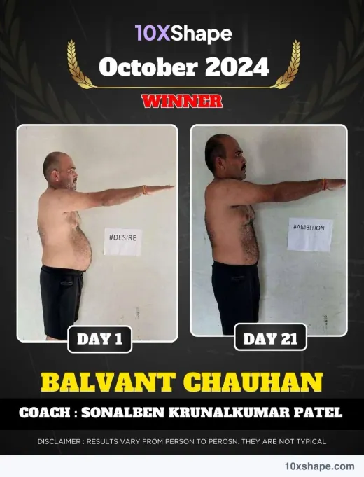 Transformation poster: 21-day challenge, Day 1 and Day 21 (poster 19 of 41)