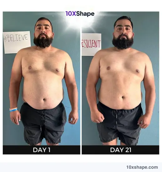Transformation poster: 21-day challenge, Day 1 and Day 21 (poster 21 of 41)