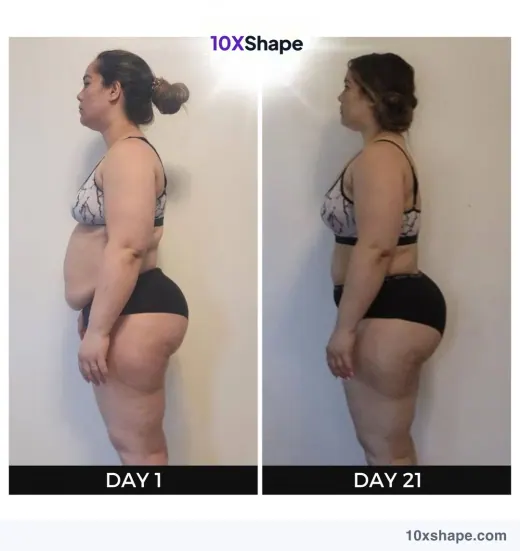 Transformation poster: 21-day challenge, Day 1 and Day 21 (poster 22 of 41)