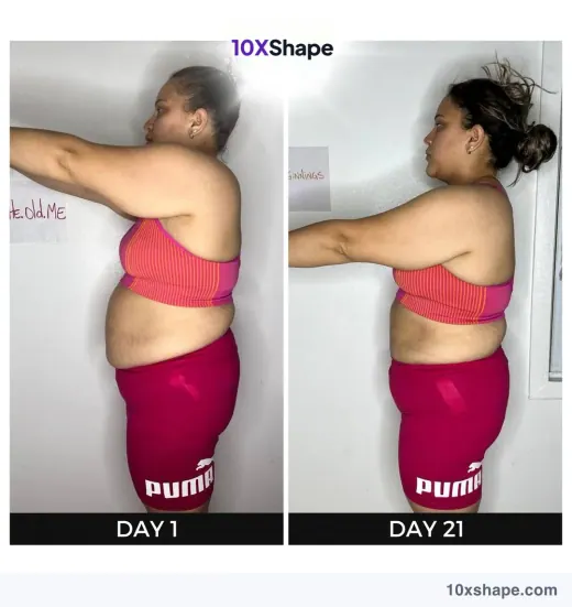 Transformation poster: 21-day challenge, Day 1 and Day 21 (poster 25 of 41)