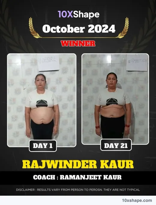 Transformation poster: 21-day challenge, Day 1 and Day 21 (poster 30 of 41)