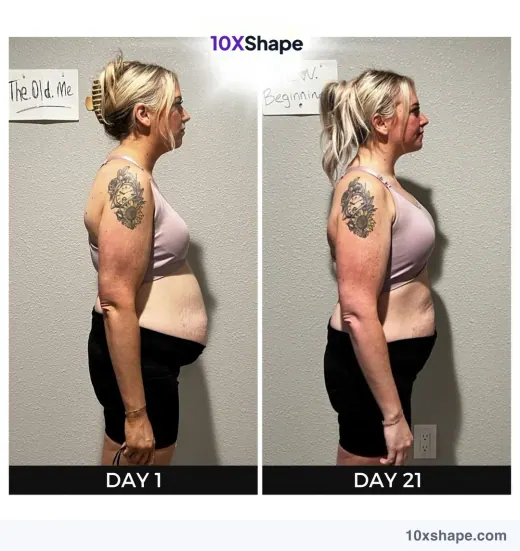 Transformation poster: 21-day challenge, Day 1 and Day 21 (poster 31 of 41)