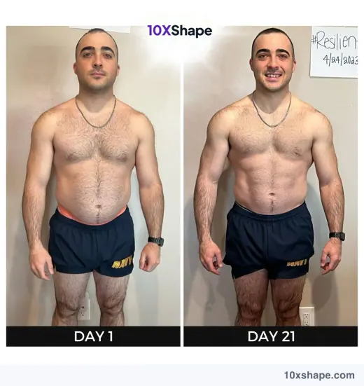 Transformation poster: 21-day challenge, Day 1 and Day 21 (poster 32 of 41)