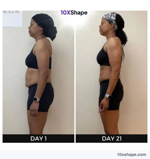 Transformation poster: 21-day challenge, Day 1 and Day 21 (poster 33 of 41)
