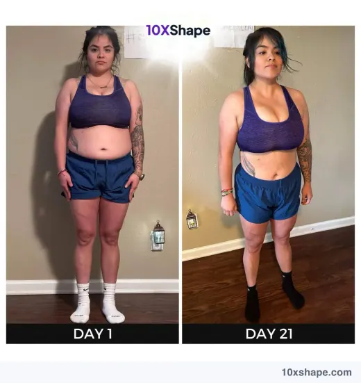 Transformation poster: 21-day challenge, Day 1 and Day 21 (poster 36 of 41)