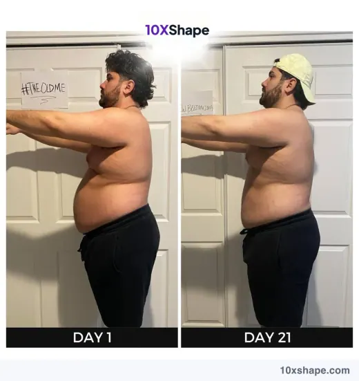 Transformation poster: 21-day challenge, Day 1 and Day 21 (poster 37 of 41)
