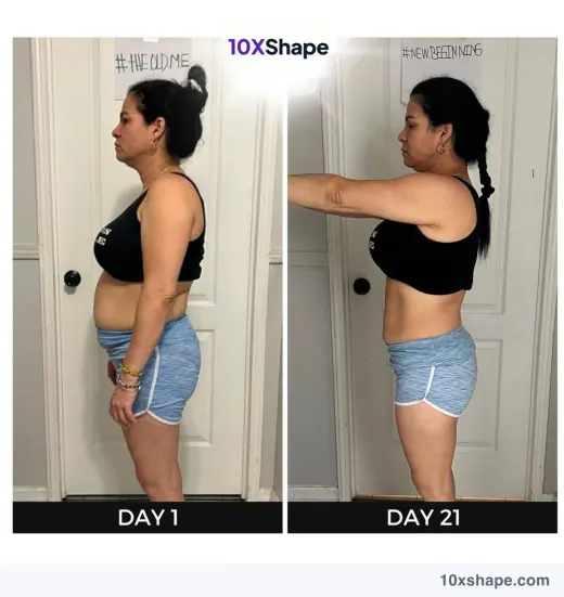 Transformation poster: 21-day challenge, Day 1 and Day 21 (poster 38 of 41)