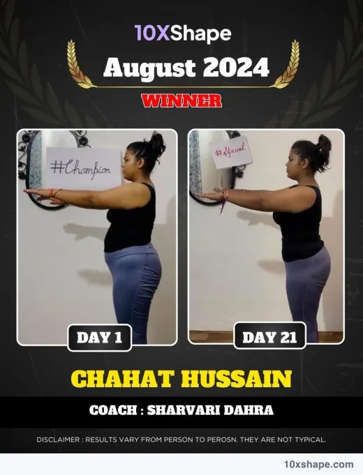 Transformation poster: 21-day challenge, Day 1 and Day 21 (poster 39 of 41)