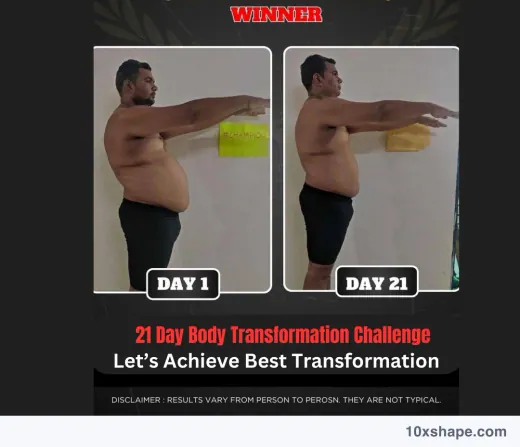 Transformation poster: 21-day challenge, Day 1 and Day 21 (poster 40 of 41)