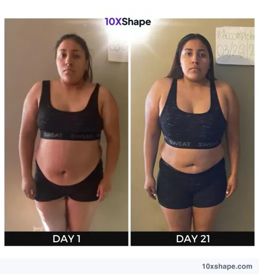Transformation poster: 21-day challenge, Day 1 and Day 21 (poster 41 of 41)